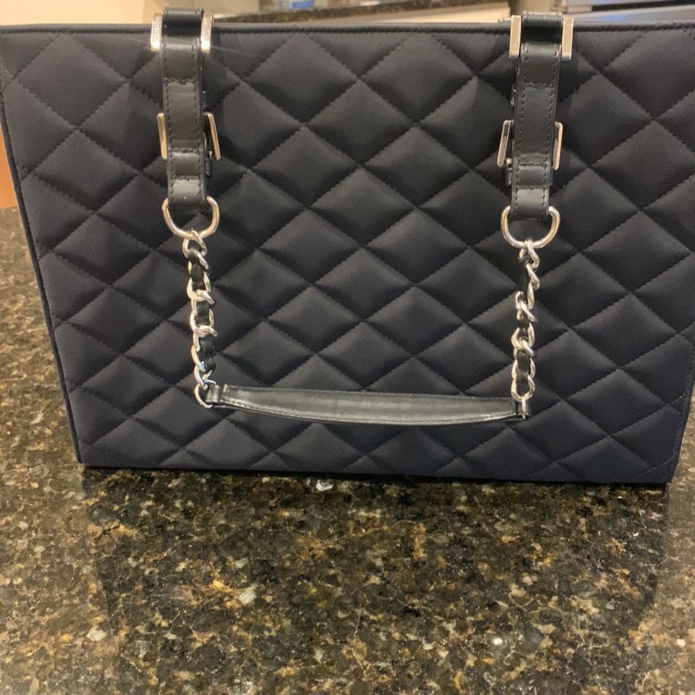 My Flat in London Dog Carrier Tote Purse Black Tan Pearls Fur Crystal Tiara - Picture 4 of 11